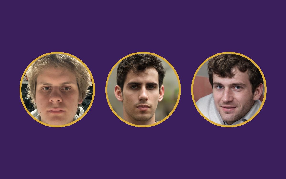 Portraits of the first three Von Studies students